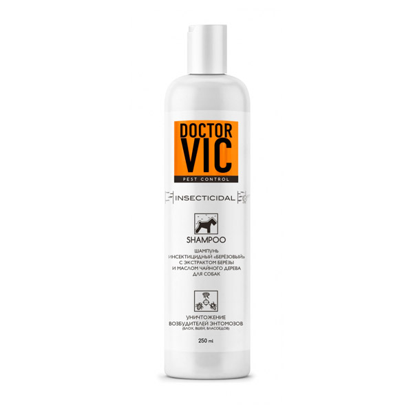 Шампунь DOCTOR VIC «березовый» инсектицидный с экстрактом березы и маслом чайного дерева для собак